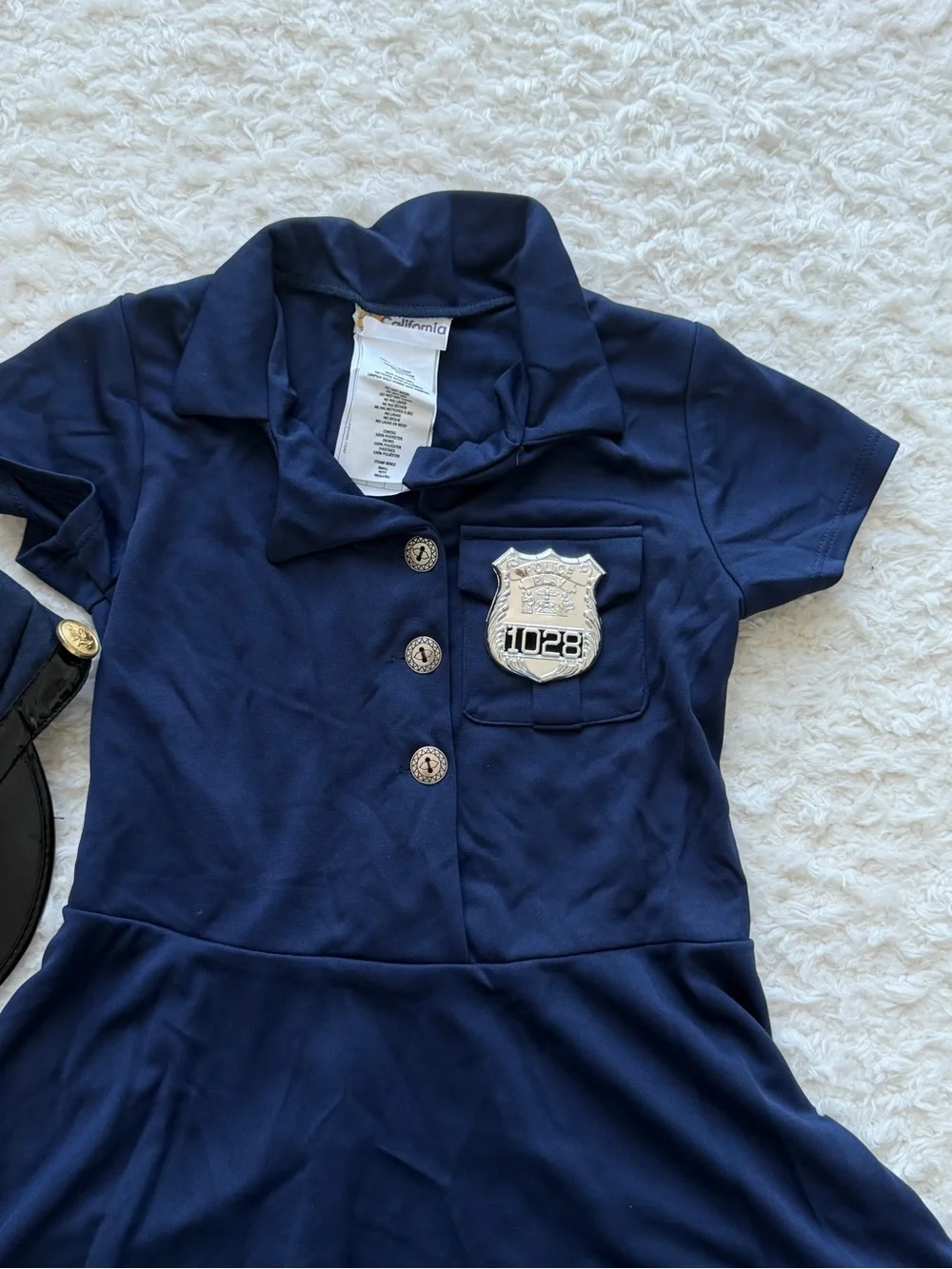 Girls Policeman Dress and Hat. 5-6 years